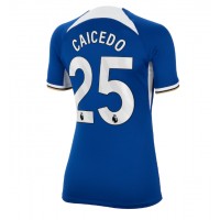 Fotballdrakt Dame Chelsea Moises Caicedo #25 Hjemmedrakt 2023-24 Kortermet